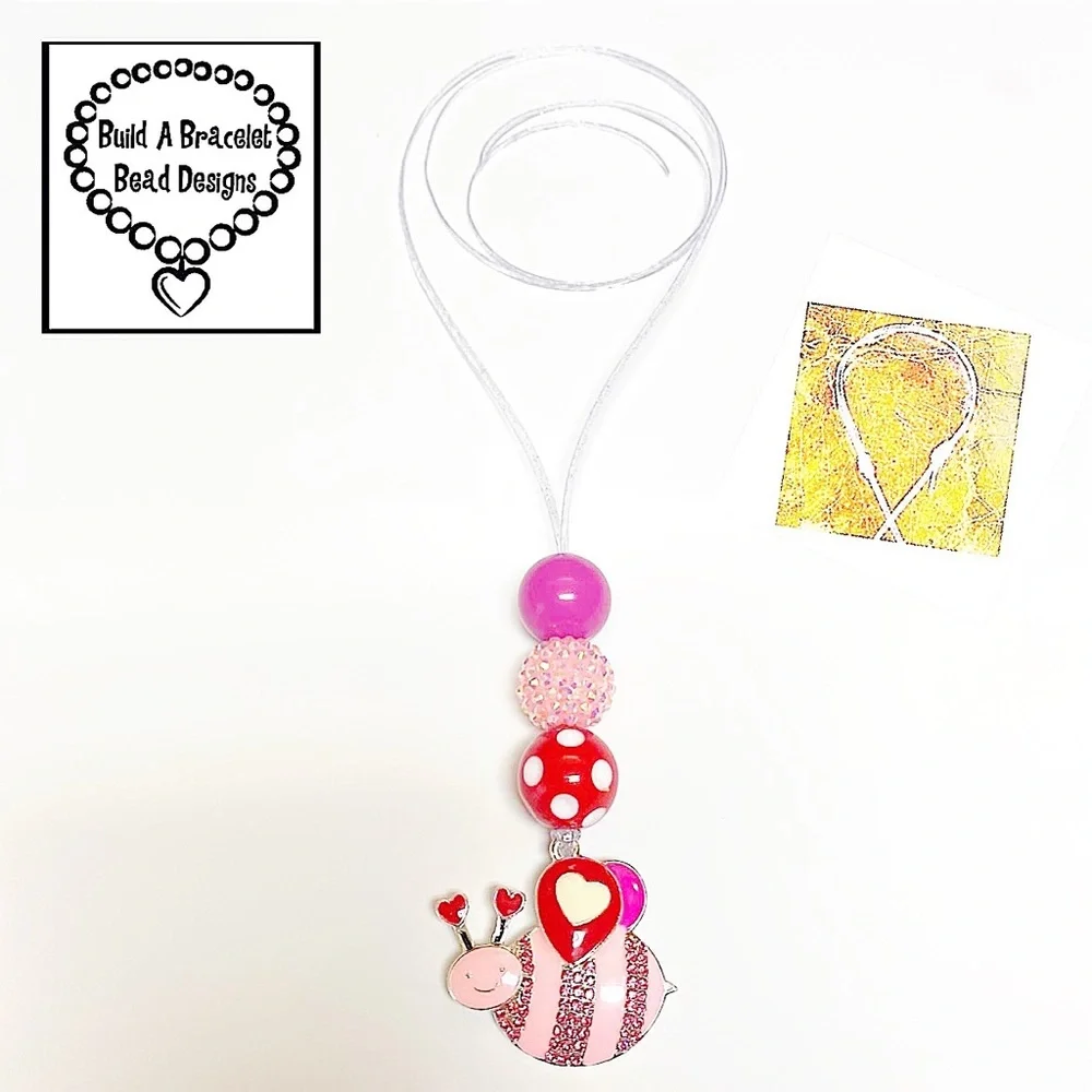 Bee 🐝 My Valentine Dangle Drop Adjustable Necklace
